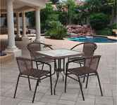 комплект мебели обеденный Асоль [LRC-02/LRT04-70x70 Light Brown (4+1)]