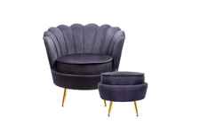 кресло на ножках Pearl [7LV29049-B] с пуфом