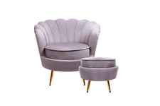 кресло на ножках Pearl [7LV29049-G] с пуфом