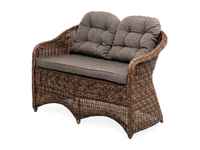 диван садовый Равенна [YH-C2104W brown] 2-х местный, ротанг искусственный