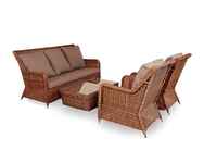 комплект мебели для отдыха Гляссе [GS3C2T-4-SET brown] ротанг искусственный
