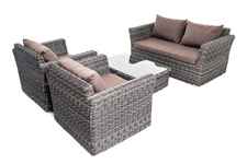 комплект мебели для отдыха Капучино Сингл [KSS2C2T-4-SET graphite] ротанг искусственный