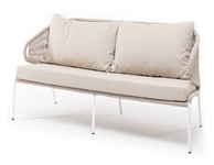 диван садовый Милан [MIL-S-2-001 W Mua beige(beige035)] 2-х местный, плетеный из роупа