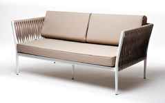 диван садовый Касабланка [KAS-S-2-001 W Mua beige(beige15052)] 2-х местный, плетёный из роупа
