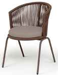 стул садовый Люксембург [LUK-CH-st001 RAL7006 Mua brown(beige160)] плетеный из роупа