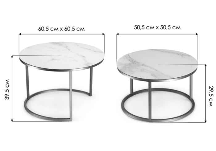 комплект столы журнальные круглые