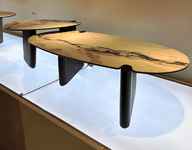 стол журнальный овальный FENDI [626M05982] кофейный, керамический